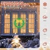 Syemin Wreaths 24" Outdoor Christmas Wreath Decoration, Lighted Metal Wreath for Front Door Gate Wall Indoor Outdoor Holiday Party, Green, 5"*24"*24" - 4 of 4