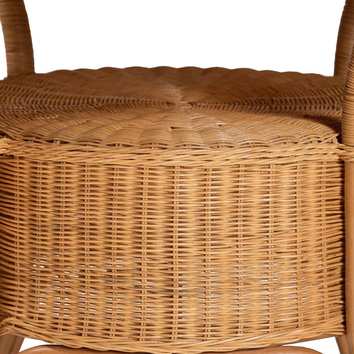 bali & pari Abena Bohemian Scalloped Rattan Dining Table Light Honey - thumbnail 3