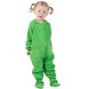 Footed Pajamas - Emerald Green Infant Hoodie Fleece One Piece - 4 of 4