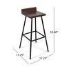 Coolbibila-Set Of 2 Barstool, Bar Chair High For Outdoor,  Armless Design With Low Backrests Bar Chair Stool, Modern Bar Chair - 4 of 4