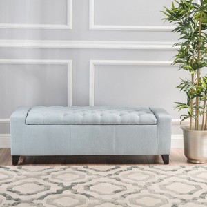 Grungis Rectangle Ottoman Bench with Storage,Upholstered Tufted Footstool Sofa Chair with Wood Framework for Living Room Bedroom - 1 of 4