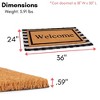 Birdrock Home Classic Welcome Brush Coir Doormat With Black Rubber Bottom -  24 Inches X 36 Inches : Target