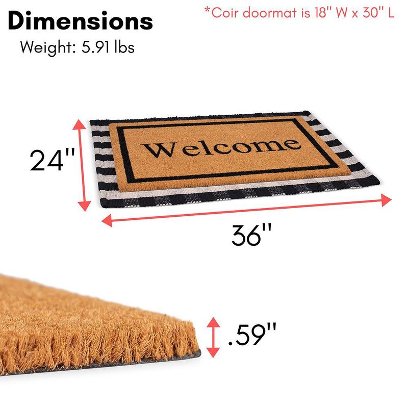 BirdRock  Home Layered Welcome Mat with Vinyl Backing for Door Entryway 24 x 36, 3 of 8