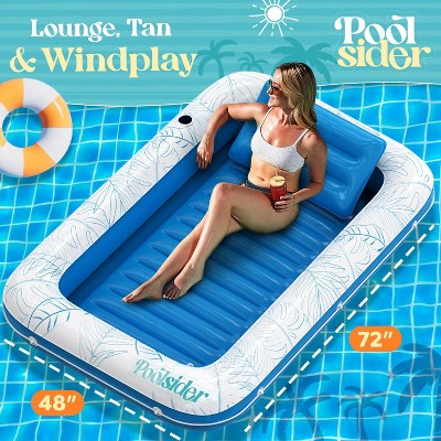 POOLSIDER Inflatable Tanning Pool Lounger | Large Inflatable Tanning Bed for Adults | Tanning Float