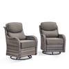Outdoor Gliders Swivel Chairs with 6-Inch Thick Cushions Swivel Rocker Patio Chairs - 3 of 4