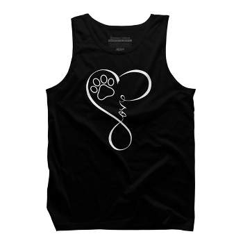 Men's Design By Humans Paw Print Perfect Heartbeat By dogsandhugs Tank Top