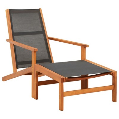 vidaXL Garden chair with footrest eucalyptus wood and textilene