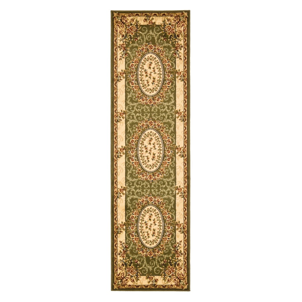  Runner Medallion Loomed Sage/Ivory