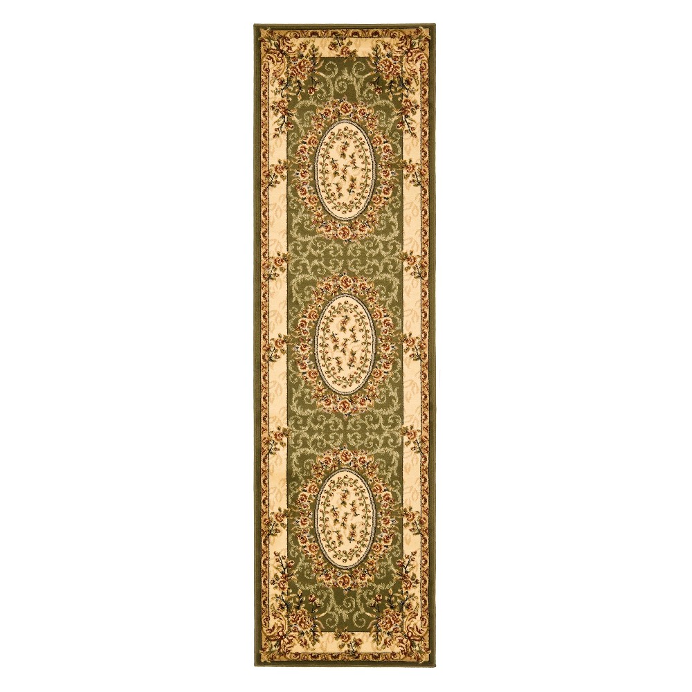 2'3inx8' Runner Medallion Loomed Sage/Ivory - Safavieh