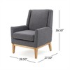 SKRAN Accent Chair for Living Room, Home or Office - Fabric Upholstered Mid-Century Modern Design, Light Grey - 3 of 4