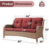 Gymojoy Outdoor 3-Seat Sofa PE Wicker Sofa Rattan Patio Sofa Couch For Garden - 2 of 4