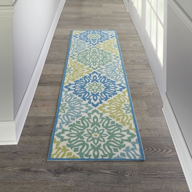 Waverly Sun & Shade "Sweet Things" Blue Indoor/Outdoor Area Rug by Nourison, 3 of 12