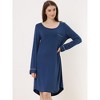 Allegra K Women's Soft Long Sleeve Mini Lounge Dress Nightgown - 3 of 4