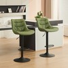 YOUNIKE Adjustable Swivel Counter Height Bar stools Set of 2 Modern Leather Island Barstools Seat Size 19.69"Wx15.75"Dx(22.83-32.28)"H - image 4 of 4