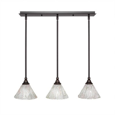 Toltec Lighting Any 3 - Light Chandelier in  Dark Granite with 7" Italian Ice Shade