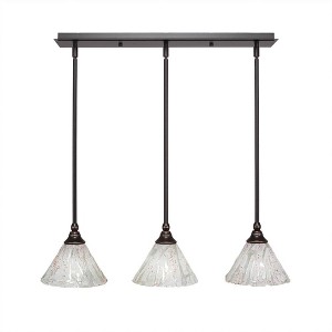 Toltec Lighting Any 3 - Light Chandelier in  Dark Granite with 7" Italian Ice Shade - 1 of 1