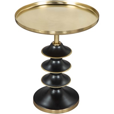 Anomaly Side Table Gold - ZM Home: Polished Steel, Modern Pedestal, 22" Height