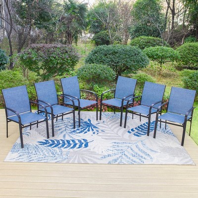 Captiva Designs Outdoor Patio Sling Fixed Dining Chairs