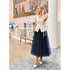 Women's Tulle Layered A-Line Skirt - High Waist Flowy Long Tutu for Date Night & Fall Fashion Blue - 2 of 4