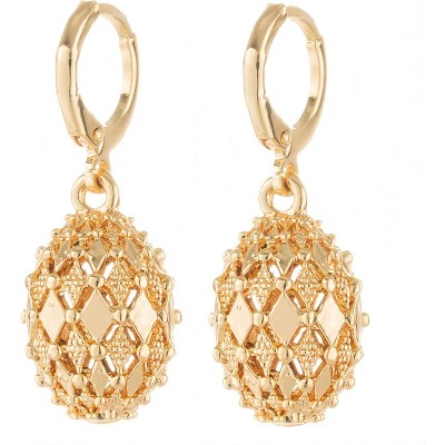 Vuskdtei18K Gold Plated Flower Dangle Earrings for Women, Hypoallergenic Cubic Zirconia Earrings, Elegant Chandelier Drop Earrings