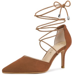 Allegra K Women's Pointed Toe Strappy Lace Up Stiletto Heels - 1 of 4