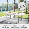 35.4'' Patio Extendable Dining Table Adjustable for 4-6 Person Elegant Ivory White - 2 of 4