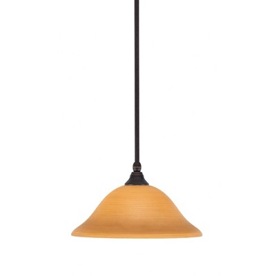 Toltec Lighting Any 1 - Light Pendant in  Dark Granite with 12" Cayenne Linen Shade