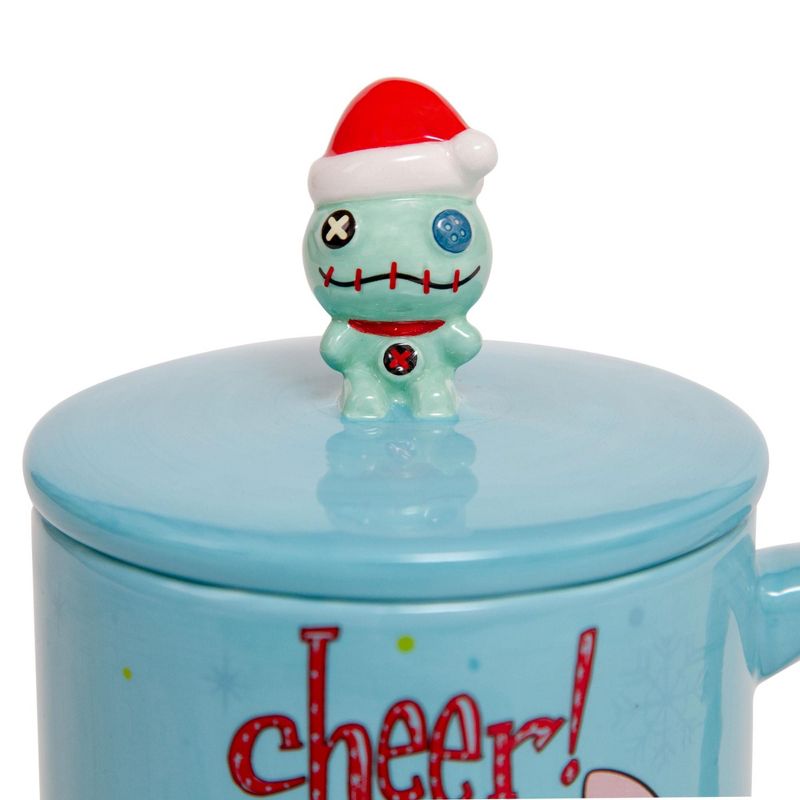 Silver Buffalo Disney Lilo & Stitch Holiday Cheer Ceramic Mug With Lid | Holds 18 Ounces, 3 of 7