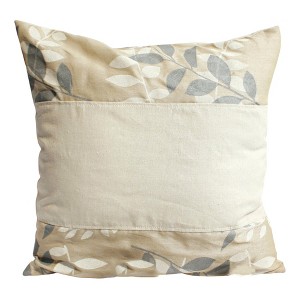 Slickblue Decorative Linen Throw Pillow - Stylish Patchwork Floor Cushion, 19.7"x19.7", 8 Design Options - 1 of 4