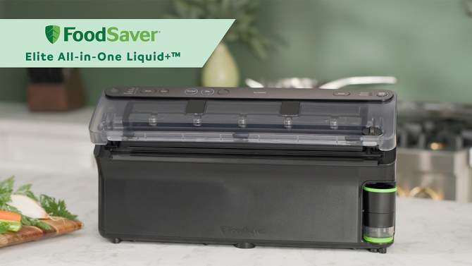 FoodSaver Elite All-in-One Liquid Plus Vacuum Sealer with Bags and Roll Black, 2 of 13, play video