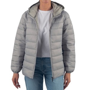 Alpine Swiss Eva Womens Hooded Puffer Jacket Down Alternate Coat Warm Water-Resistant Packable Winter Outerwear Zip Pockets - 1 of 4