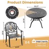 5-Piece Cast Aluminum Outdoor Dining Set with Brown Cushions, Round Table & Stackable Chairs - for Patio, Backyard - 4 of 4