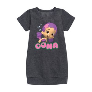 - Bubble Guppies - Oona Graphic Short Sleeve Fleece Dress - 1 of 3