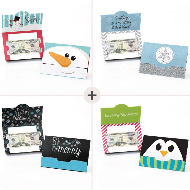 Big Dot of Happiness Assorted Holiday Cards - Christmas Money and Gift Card Holders - Set of 8, 4 of 9