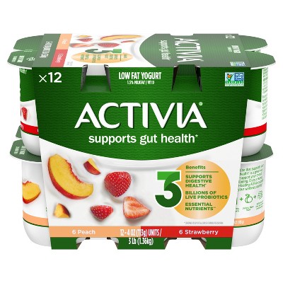 Activia Probiotic Peach &#38; Strawberry Yogurt Variety Pack - 12ct/4oz Cups_8