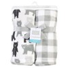 Hudson Baby Infant Girl Silky Plush Blanket, Bears And Plaid, 30x36 inches - 2 of 2