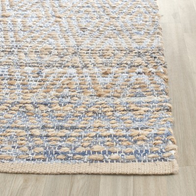 Cape Cod Blue and Natural Handmade Jute Area Rug