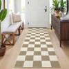 Washable Modern Checkered Living Room Rugs, Ultra Thin Soft Bedroom Carpet, Stain Resistant Non Slip Dining Room Rug - 3 of 4