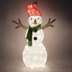 3.5ft Cotton Snowman with Christmas Hat