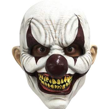 Ghoulish Mens Scary Clown Grinning Costume Mask - 14 in. - White