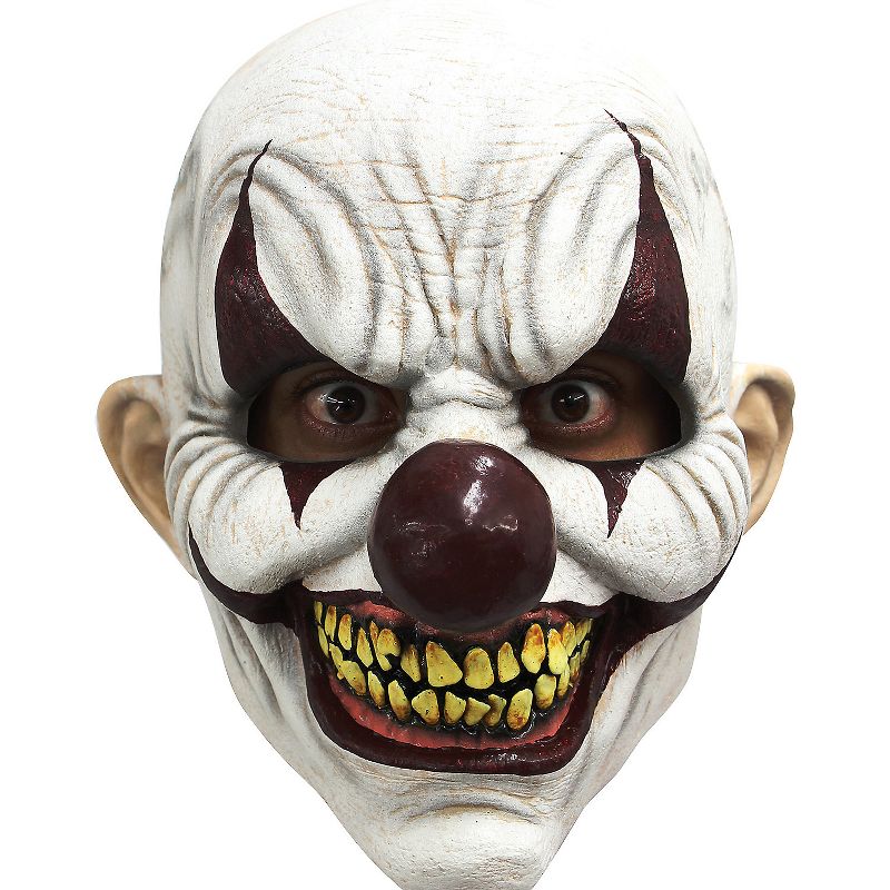 Ghoulish Mens Scary Clown Grinning Costume Mask - 14 in. - White, 1 of 2