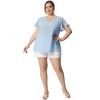 Agnes Orinda Women's Plus Size Swiss Dot V-Neck Tops with Flutter Sleeves - 3 of 4