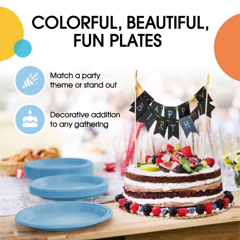 Exquisite Disposable Plastic Dinner Plates- 100 Count, 6 of 9