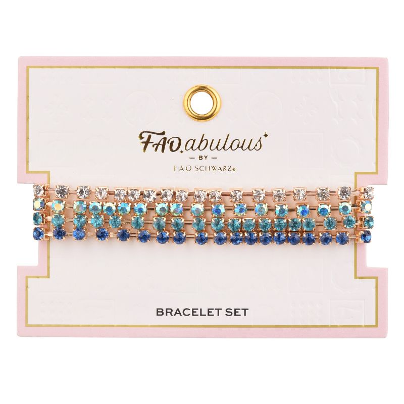 FAOabulous by FAO Schwarz Girls 4pk Stretch Rhineston Bracelet Set, 2 of 3