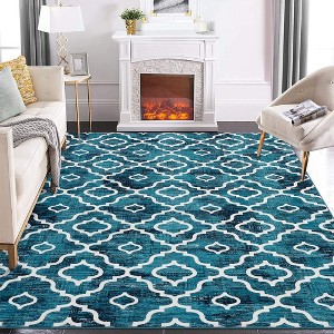 Modern Area Rug Machine Washable Moroccan Geometric Rug Farmhouse Boho Rug - 1 of 4