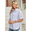 I AM A FASHION JUNKY Sky Blue Stripe Dolman Sleeve Oversized Blouse - 3 of 4