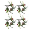 Saro Lifestyle Red Berry Napkin Ring, Green (Set of 4) - 2 of 4
