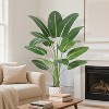 Artificial Bird of Paradise Plant Fake Palm Tree, 8 Trunks Faux Leaves for Indoor Outdoor Decor - 2 of 4