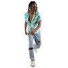 Campus Sutra Men Men's EcoLiva Mint Green Abstract Strokes Shirt - 3 of 4