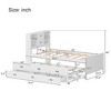 Twin/Full Size Wood Platform Bed with Bookcase Headboard, Trundle and Three Drawers for Kids and Teens, 4W-ModernLuxe - 4 of 4